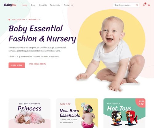 Baby Store template preview