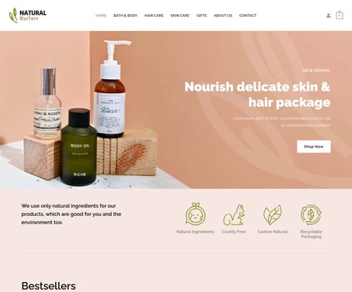 Beauty Products Store template preview