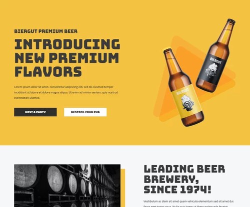Beer Launch Landing Page template preview