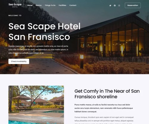 Budget Hotel template preview