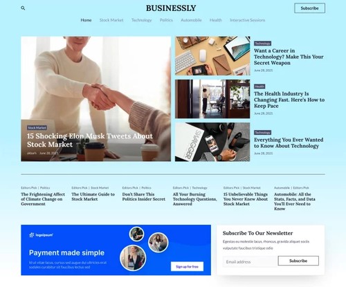 Business Blog template preview