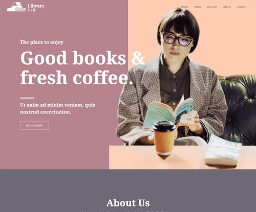 Library Cafe template preview