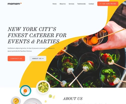 Catering & Events template preview