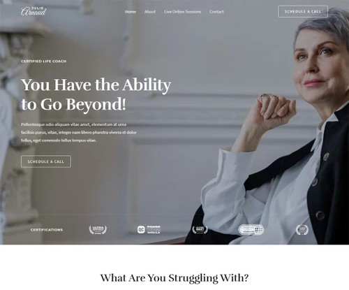 Life Coach template preview
