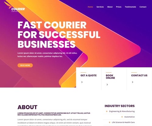 Courier & Delivery Services template preview