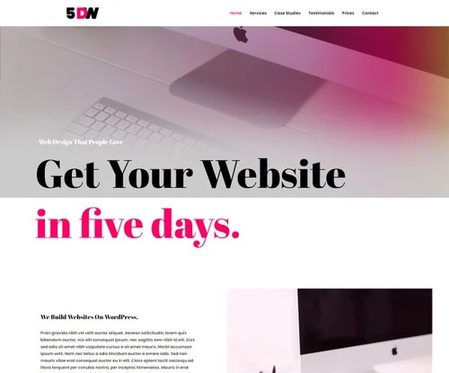 Five Days Website template preview