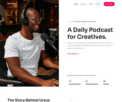 Creative Podcaster template preview