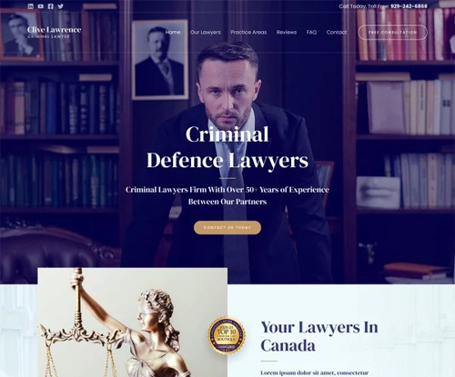 Criminal Lawyer template preview