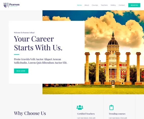 Pearson College template preview