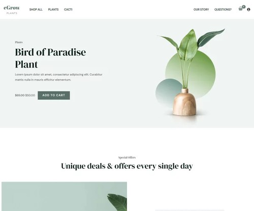 eGrow Plants template preview