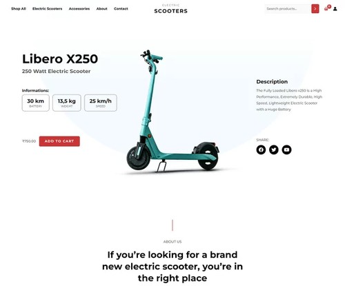 Electric Scooter template preview