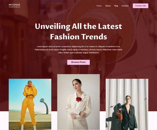 Fashion Blogger template preview