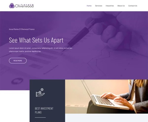 Financial Advisors template preview