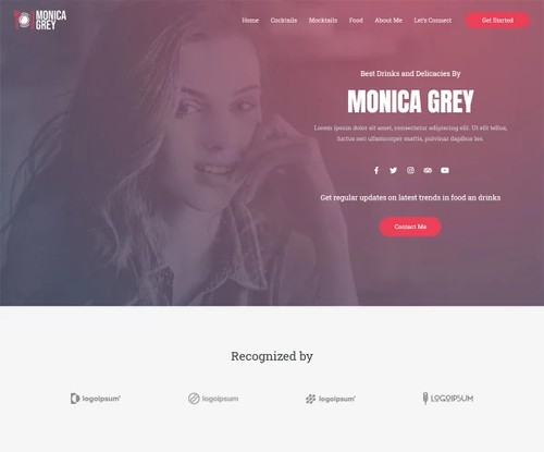 Food and Drinks Blog template preview