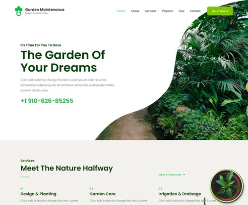 Garden Maintenance template preview