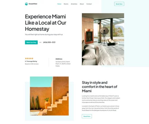 Homestay template preview
