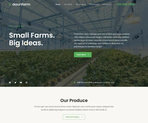 Horticulture template preview