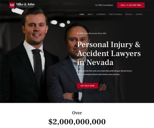 Injury and Accident Lawyer template preview