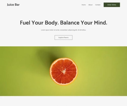 Juice Bar template preview