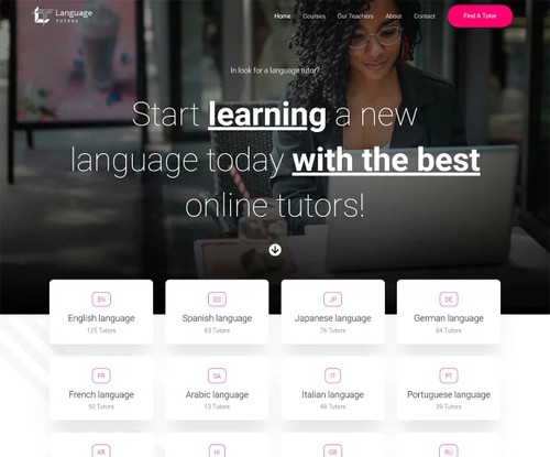 Language Tutors template preview