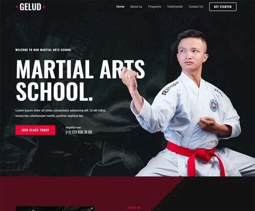 Martial Arts School template preview