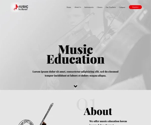 Music School template preview