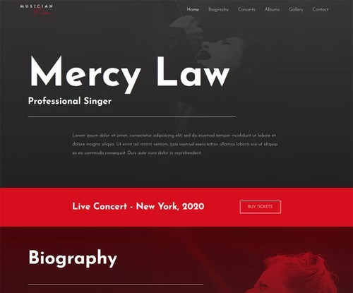 Musician 2 template preview