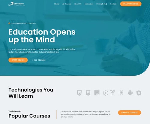 Online Courses template preview