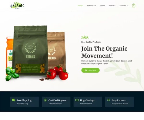 Organic Store template preview