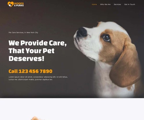 Pet Services template preview