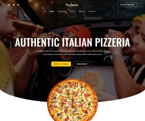 The Pizzeria template preview
