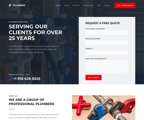 Plumber 4 template preview