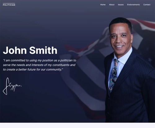 Politician template preview