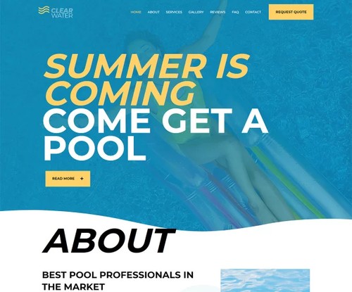 Swimming Pool Services template preview