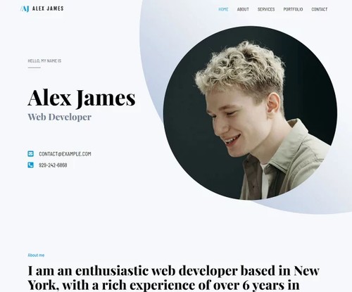 Portfolio & CV template preview