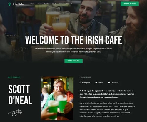Pub and Bar template preview
