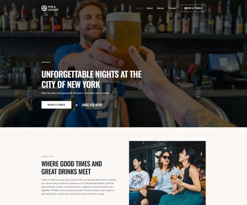 Pub & Lounge template preview