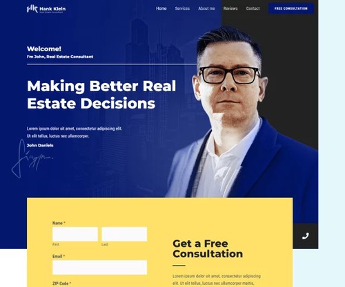 Real Estate Consultant template preview