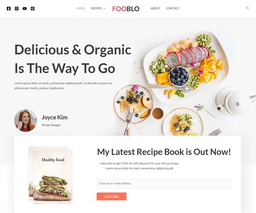 Recipe Blogger template preview