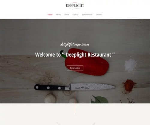 Deeplight Restaurant template preview