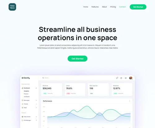 Tanz Tech template preview