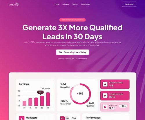 SaaS Landing Page template preview