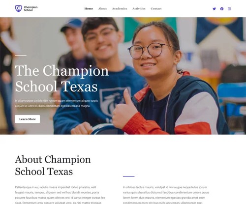 School 3 template preview