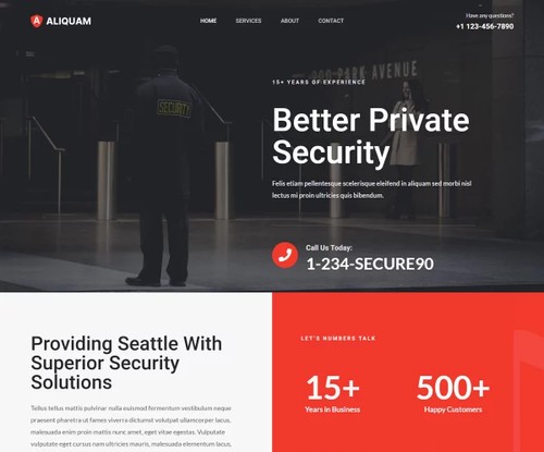 Security Services template preview