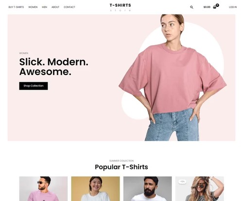T-Shirts Store template preview