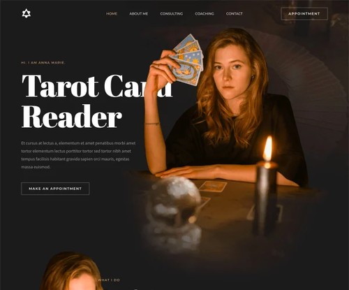 Tarot Card Reader template preview