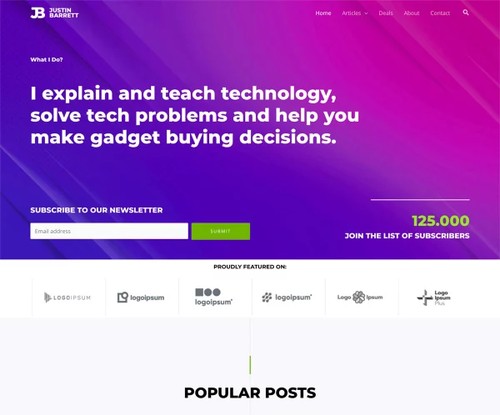Tech Blogger template preview