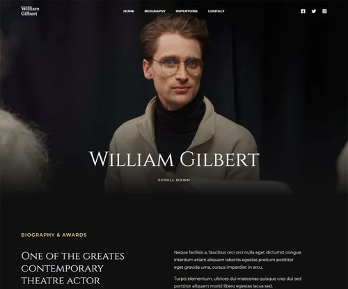 Theatre Artist template preview