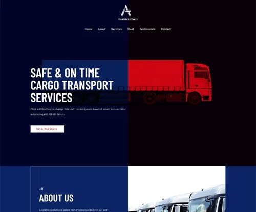 Transport Services template preview