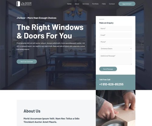 Windows & Doors Services template preview